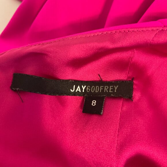 Jay Godfrey Off Shoulder Mini Dress 8 Bright Pink Semi-Open Back - Picture 14 of 14